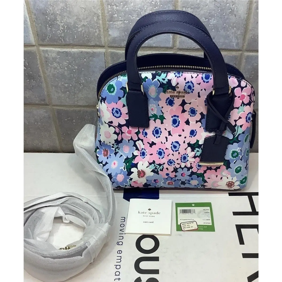 Kate Spade Cameron Street Lottie Cow Leather Trim-satchel/crossbody Handbag