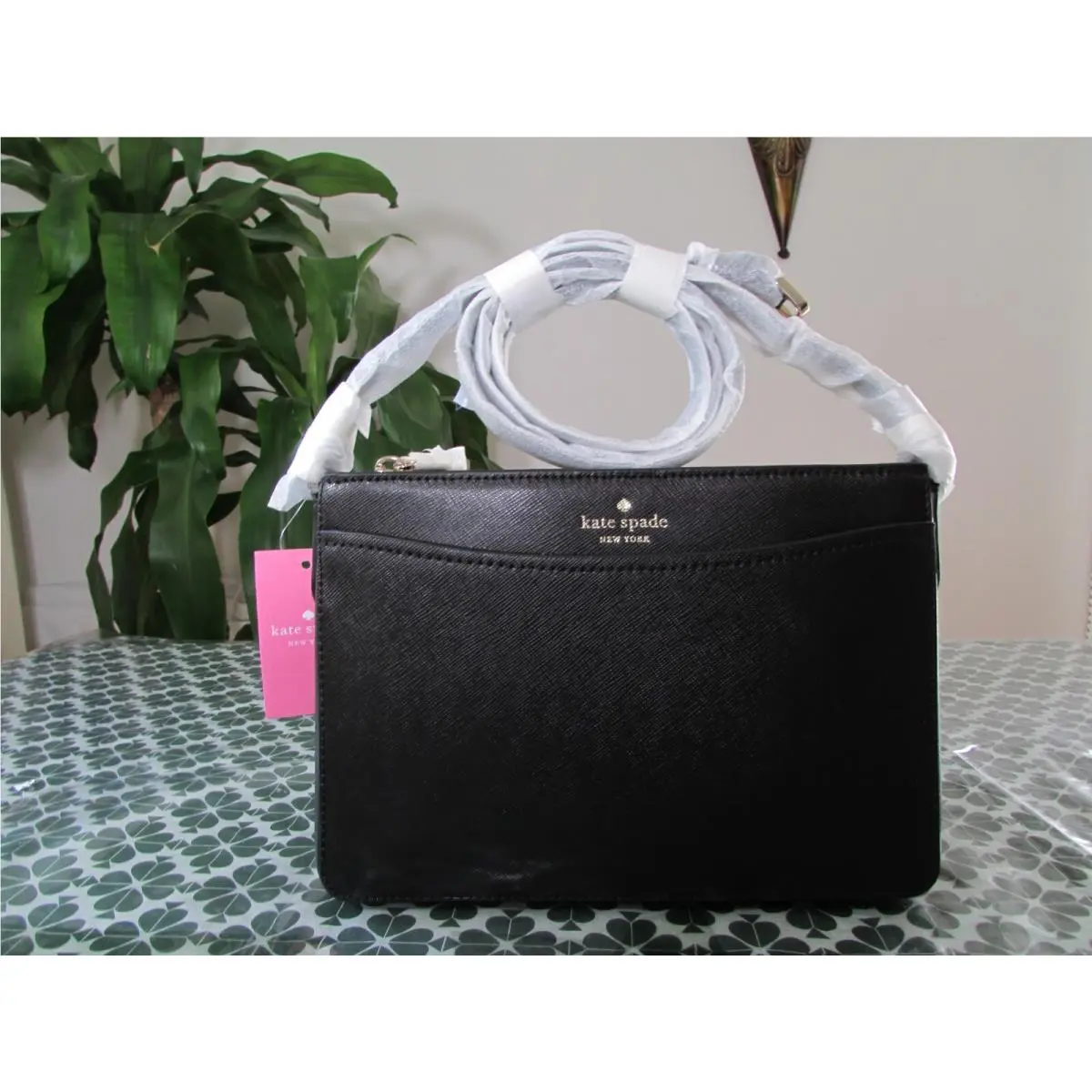 Kate Spade Saffiano Leather Crossbody Bag Black K6176