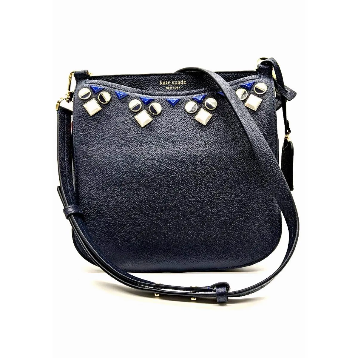 Kate Spade Margaux Jeweled Large Crossbody Blazer Blue Navy Nwot