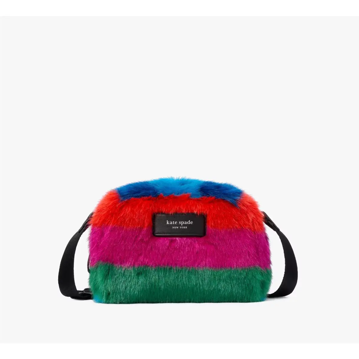 Kate Spade Puffed Striped Fur Crossbody Bag KI442 Multicolor