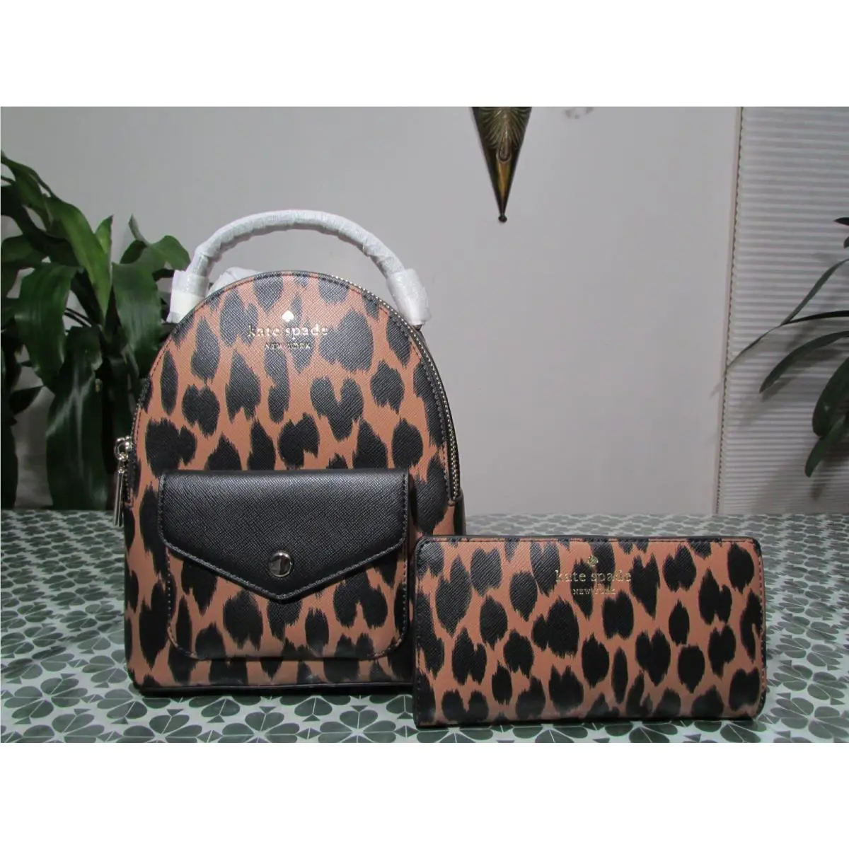 Kate Spade Schuyler Spotted Animal Mini Backpack Wallet Multi