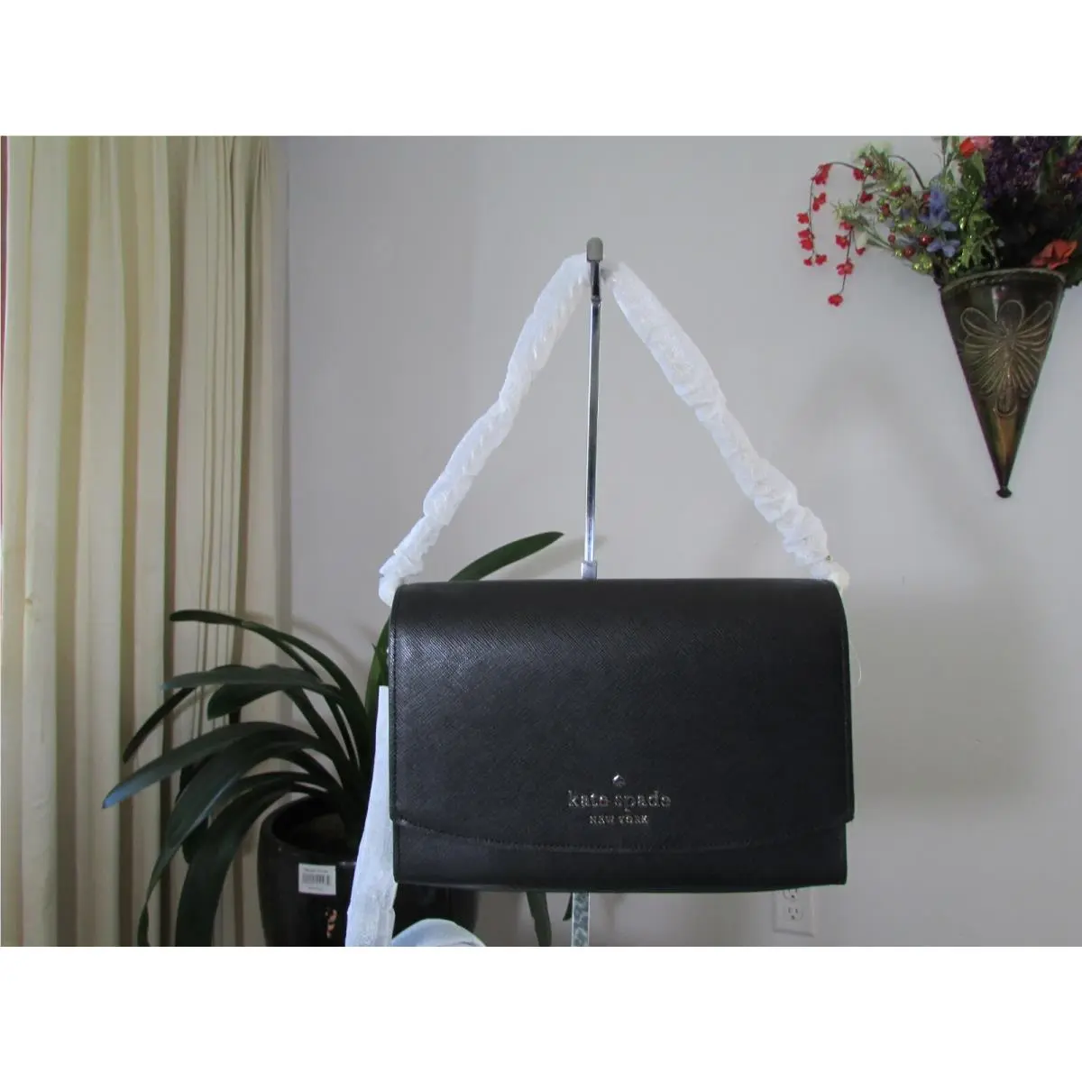Kate Spade Leather Carson Conver Crossbody Bag Black