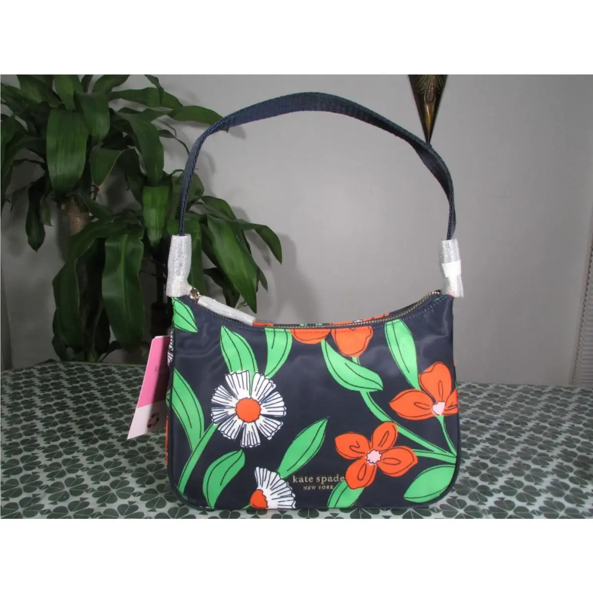 Kate Spade Sam Cucumber Floral Small Should Bag Black Multi
