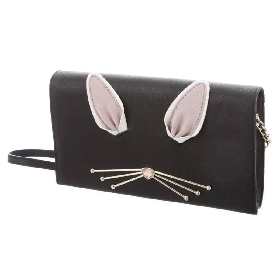 Kate Spade Women`s Hop To It Rabbit Cali Crossbody Bag Black Bunny WKRU4755