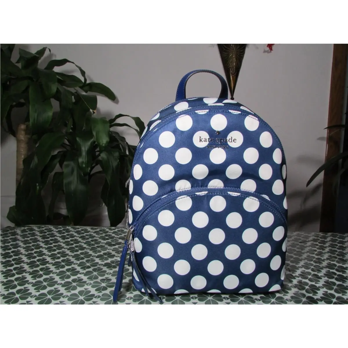 Kate Spade Nylon Karissa n Dot Medium Packpack WKR00320 Blue Multi
