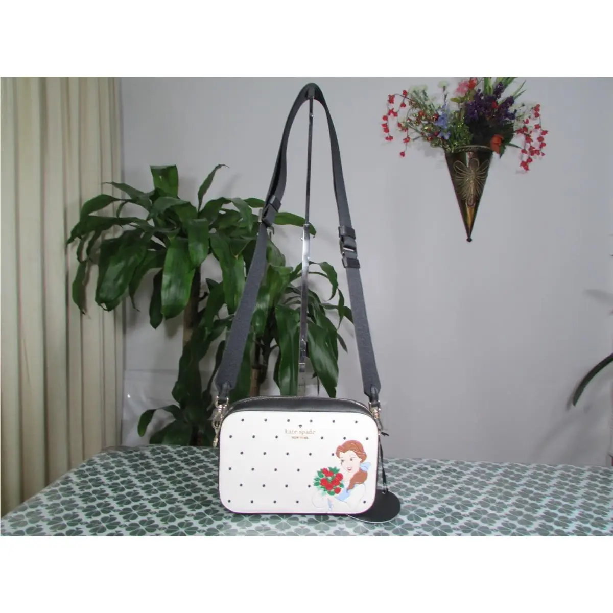 Kate Spade Pvc Disney Beaty and The Beast Mini Camera Bag KE656 Cream Multi