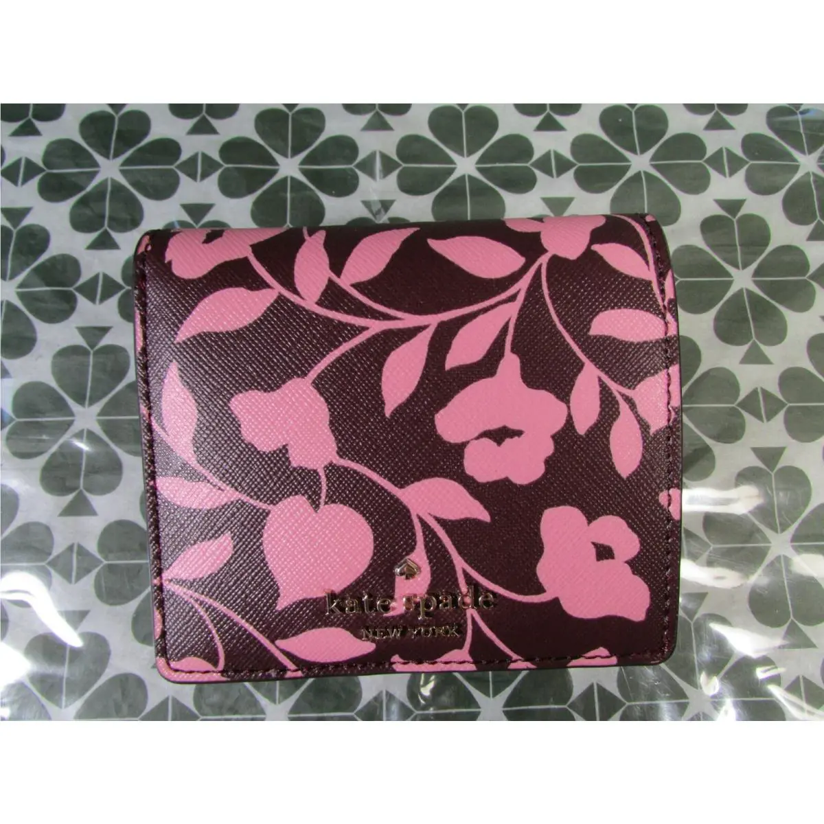 Kate Spade Saffiano Serenade Cove Garden Vine Floral Wallet Pink Multi
