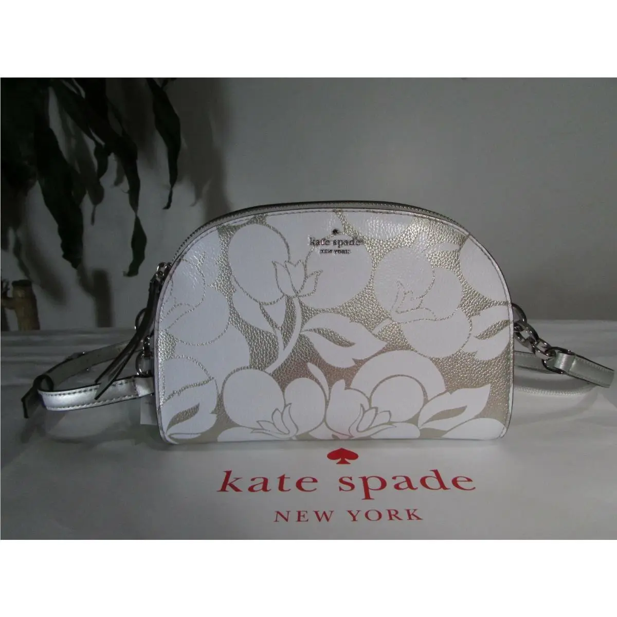 Kate Spade Leather Floral Larchmont Avenue Crossbody Bag