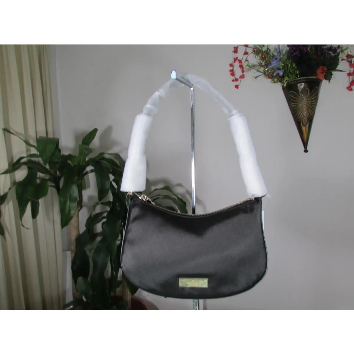 Kate Spade Nina Satin Shoulder Bag KI949 Black