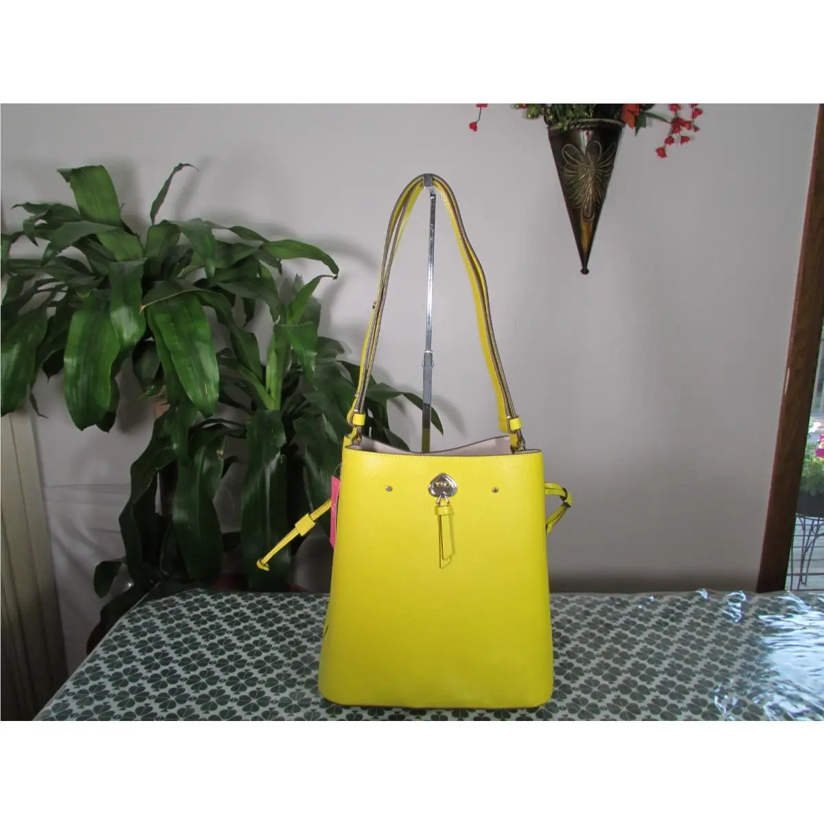 Kate Spade Pebble Leather Marti Large Bucket Chartreuse WKRU6827