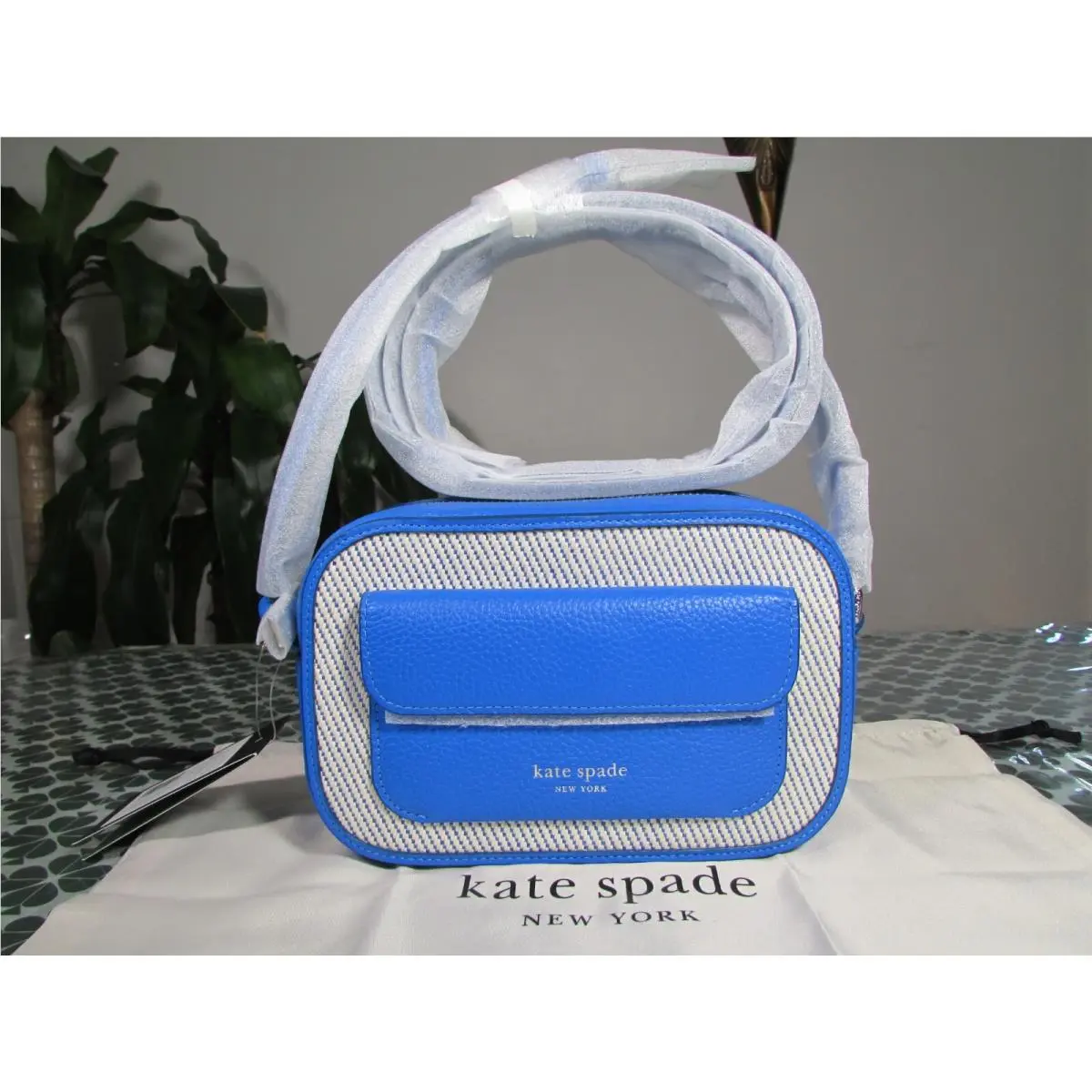 Kate Spade Ava Canvas Leather Crossbody KH136 Summer Night Blue