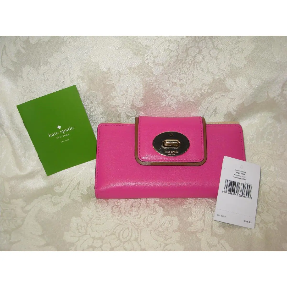 Kate Spade York Hampton Road Turnlock Stacy Wallet. Stunning Pink 656