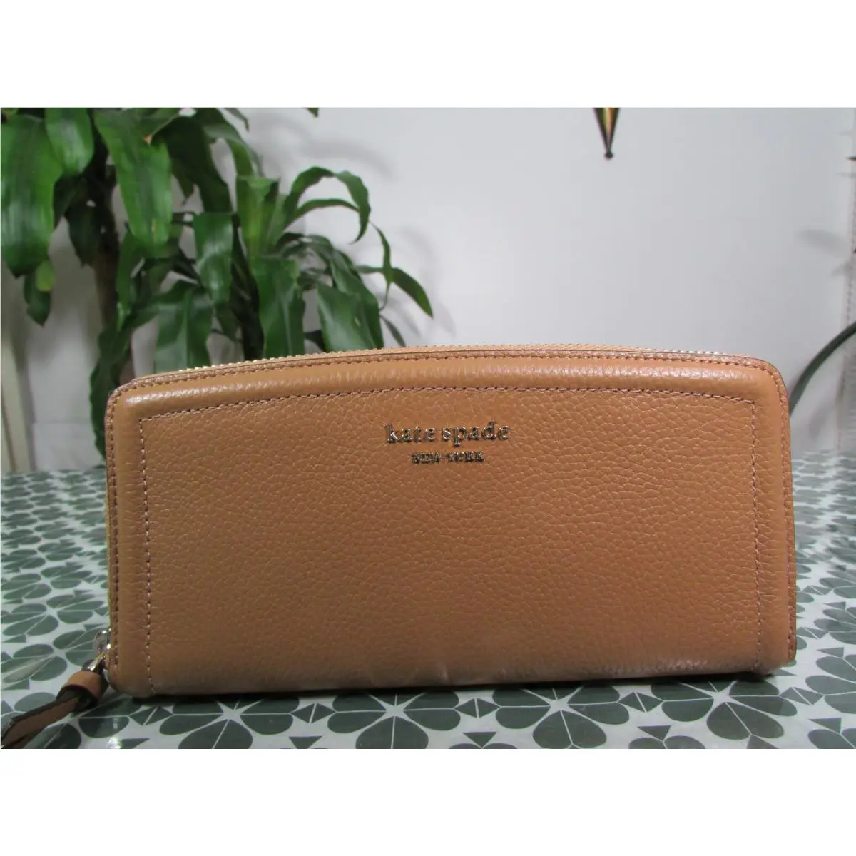 Kate Spade Pebble Leather Knot Slim Continental Wallet K5614 Bungalow