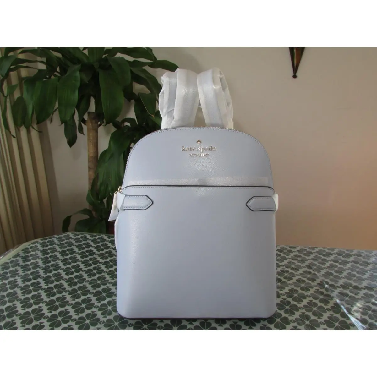Kate Spade Saffiano Leather Dome Backpack K7340 Pale Hydro