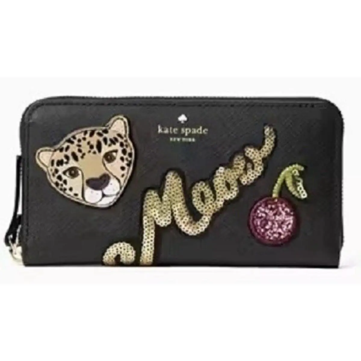 Kate Spade New York Run Wild Leopard Neda Wallet Limited Edition Black Multi