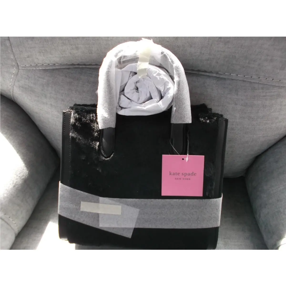 Kate Spade Manhattan Black Faux-fur Small Tote K5501