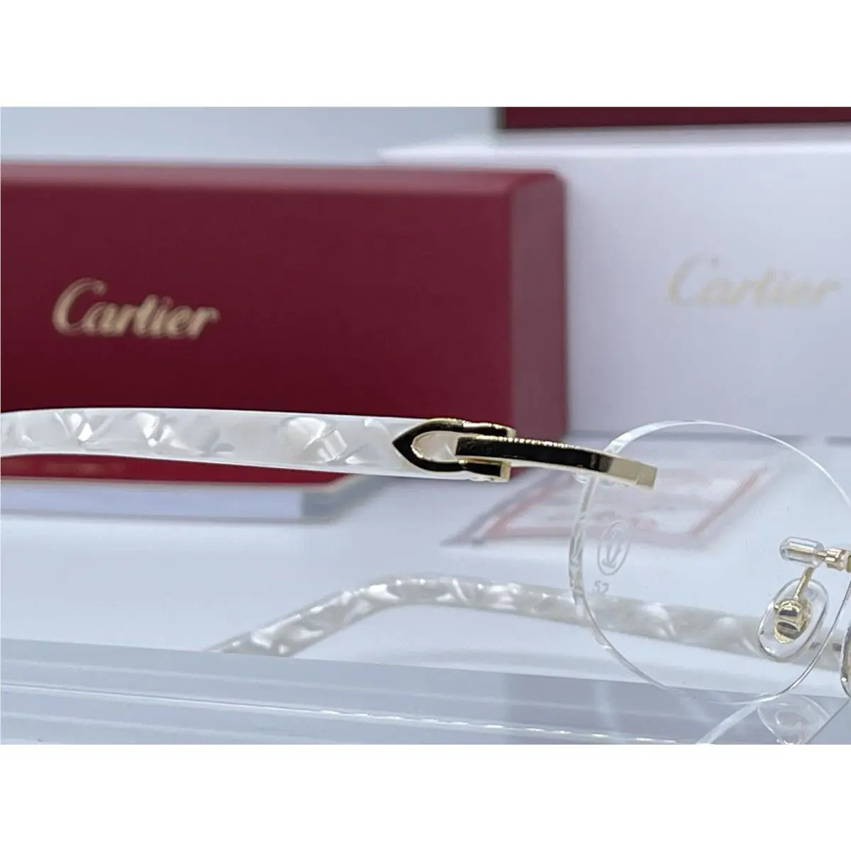 Cartier Rimless Composite Pearly Gold Ref. CT0056O Frames