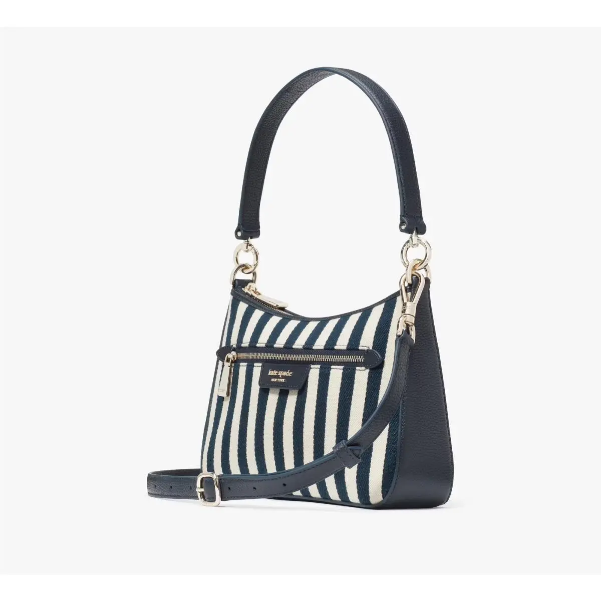 Kate Spade Canvas Leather Hudson Convertible Crossbody KH009 Parisian Navy