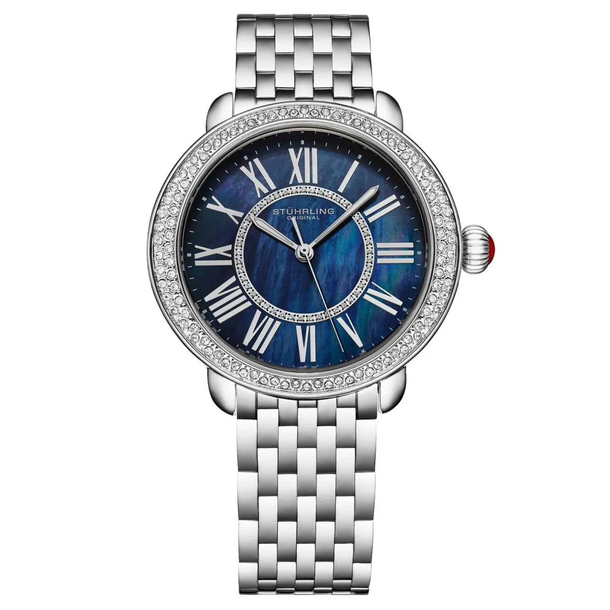 Stuhrling Sonata 4074 2 Quartz Blue Stainless Steel Bracelet Womens Watch