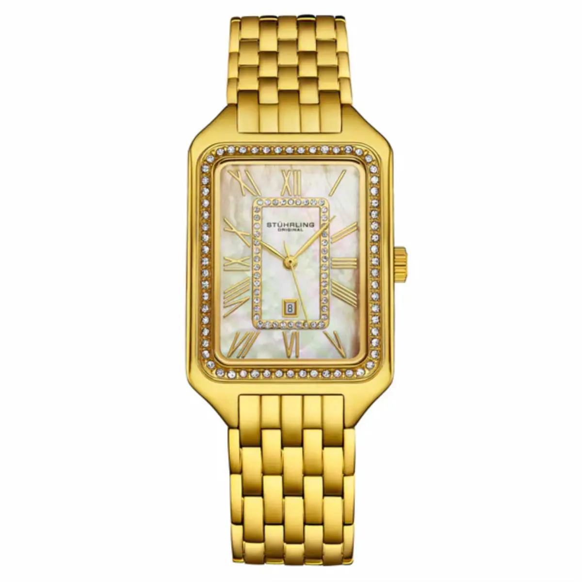 Stuhrling Sonata 4061 3 Quartz Gold Stainless Steel Womens Watch