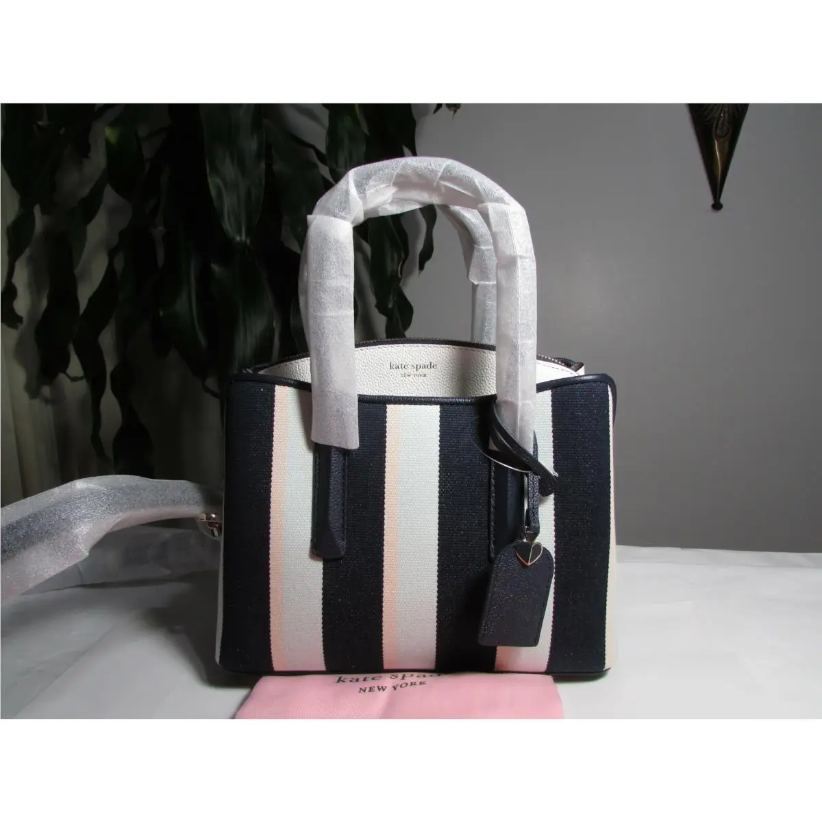 Kate Spade Margaux Canvas Stripe Medium Satchel Blazer Blue Multi