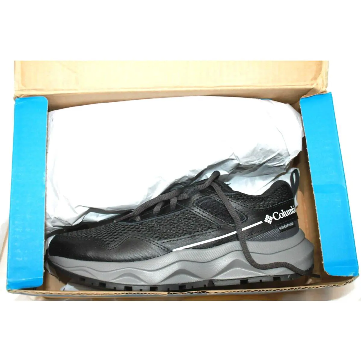Columbia Trail Hiking Plateau Waterproof Women`s Size 7 Black/gray