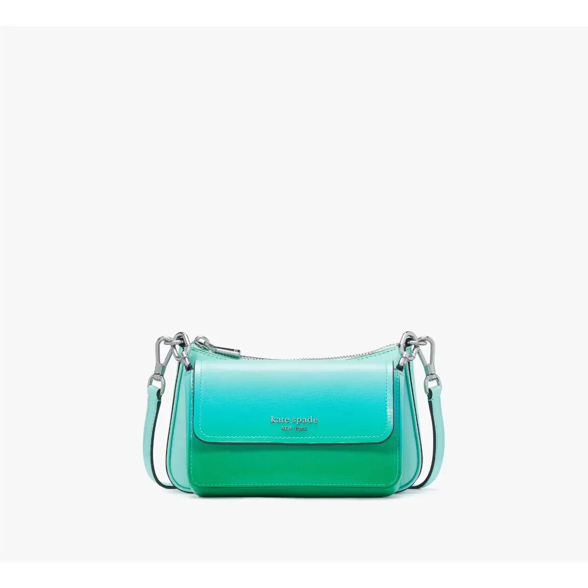 Kate Spade Leather Double Up Ombre Crossbody KH168 Mint Lique