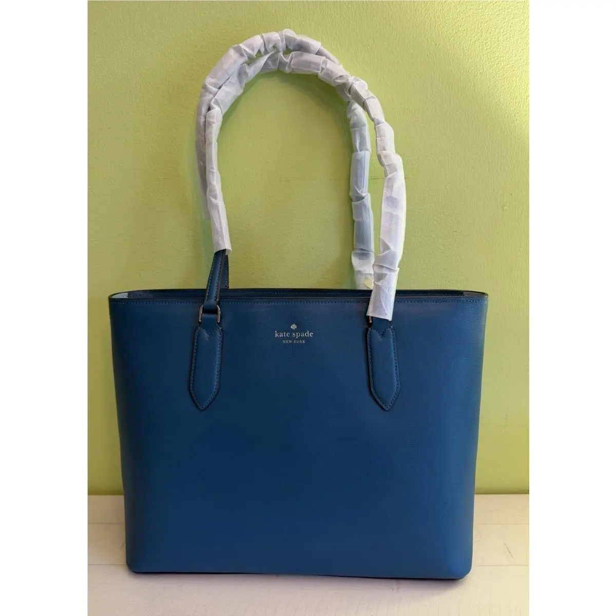 Kate Spade WKR00059 Harper Refined Grain Leather Tote Handbag Dark Peach
