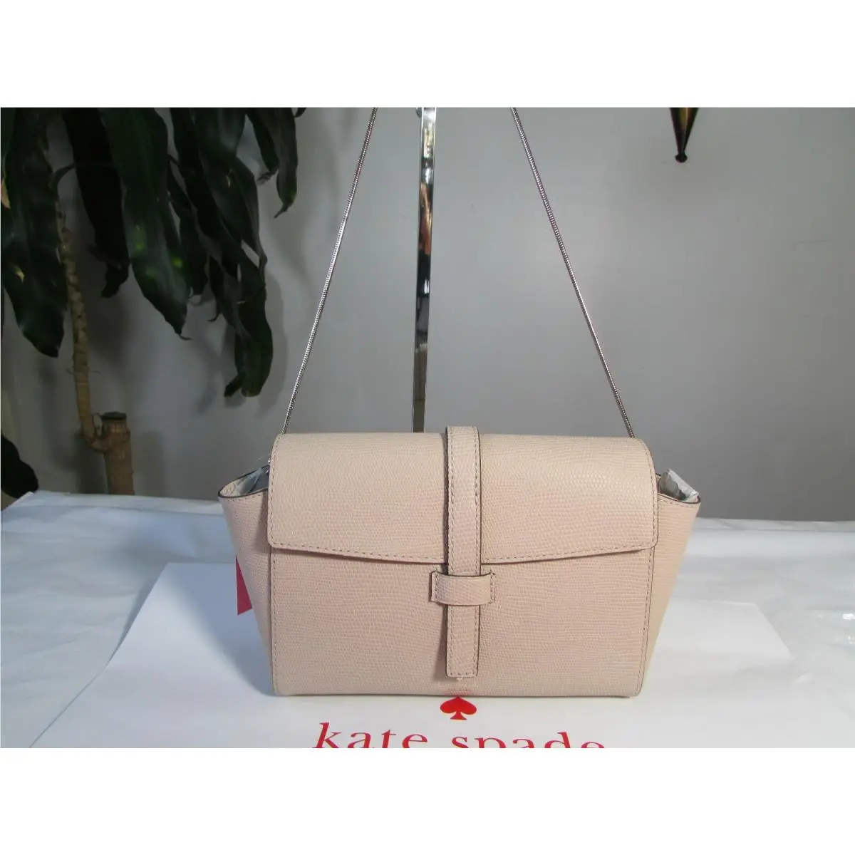 Kate Spade Leather Riverside Street Emmie Crossbody Bag Wormbeige