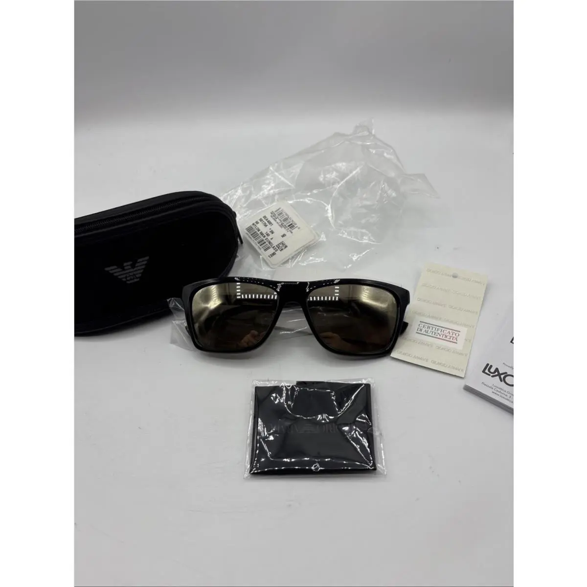 Emporio Armani AR 4001 Black Frame Sunglasses W Case and Paperwork