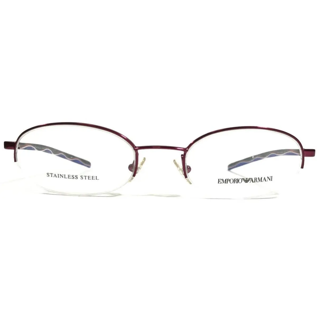 Emporio Armani Eyeglasses Frames EA9083 KD5 Blue Red Round Half Rim 48-20-135