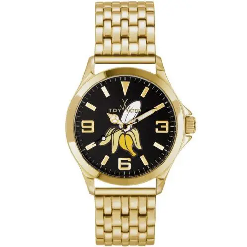 Toywatch Cruise Graffiti Banana Stainless Steel Gold Black Unisex Watch CRT01BK
