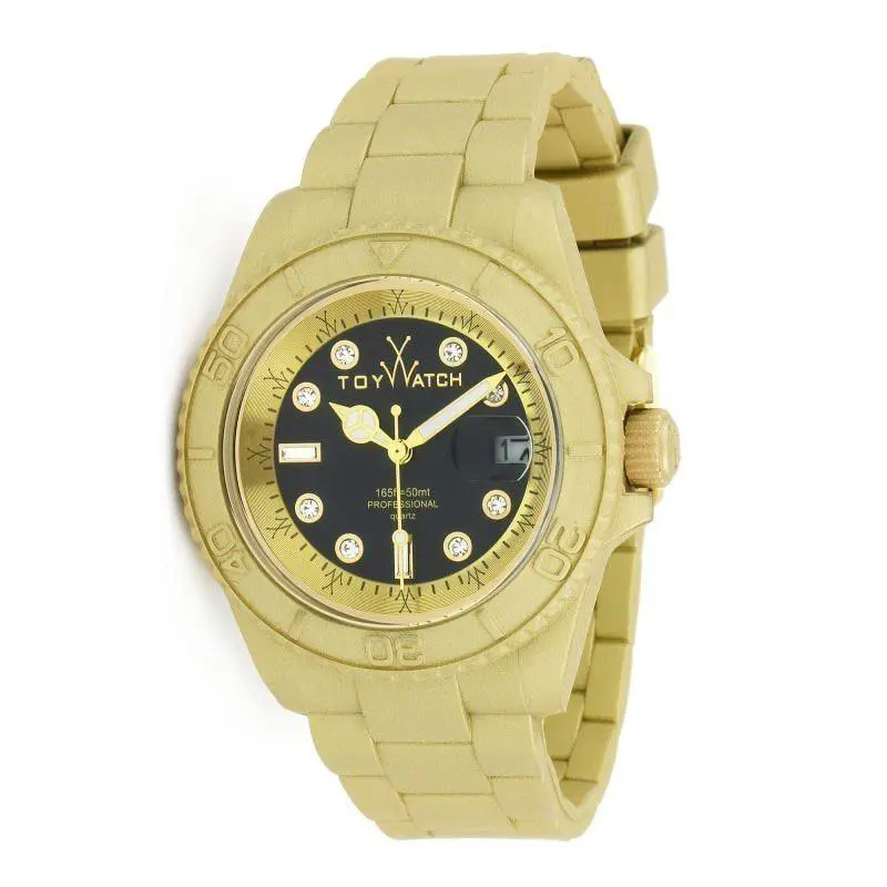 Toywatch Toyglow Gold Black Dial Silicone Strap Fashion Quartz Mens Watch GW04GD by ToyWatch