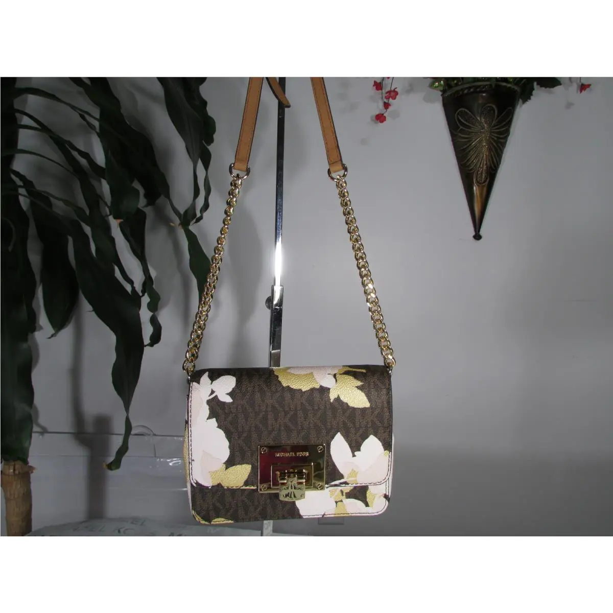Pvc or Leather Tina Small Clutch Crossbody Brown or Granta Brown by Michael Kors