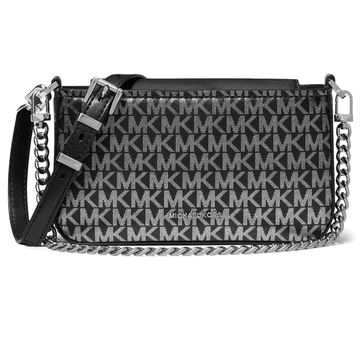 Woman`s Handbags Michael Michael Kors Bryant Small Convertible Xbody Pouchette - Black, Exterior: Multicolor