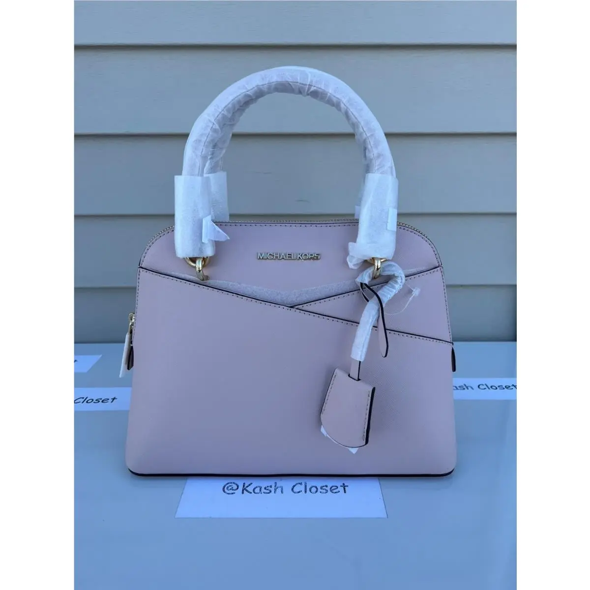 Dome Satchel Purse Jet Set Medium MK Signature/solid Powderblush by Michael Kors