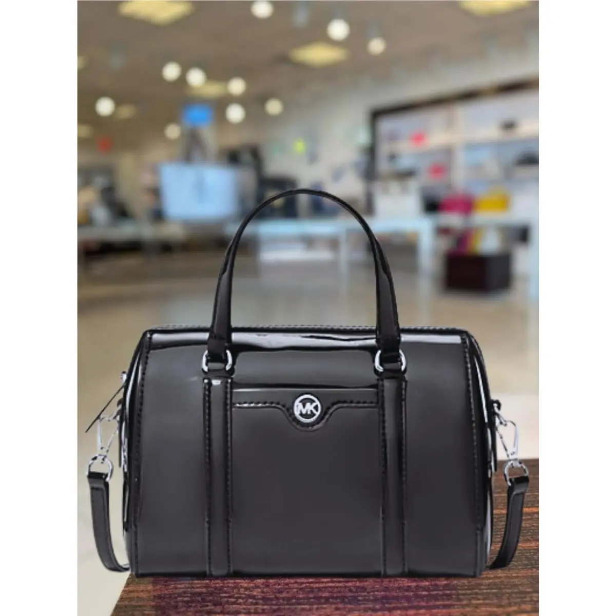 Jet Set Women Small Metallic Duffle Crossbody Purse Bag Variation BLACK by Michael Kors