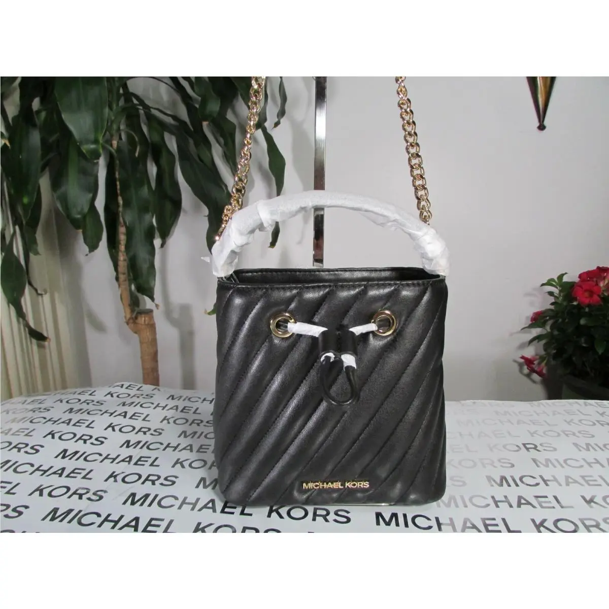 Michael Kors Suri Vegan Leather Small Bucket Crossbody Bag