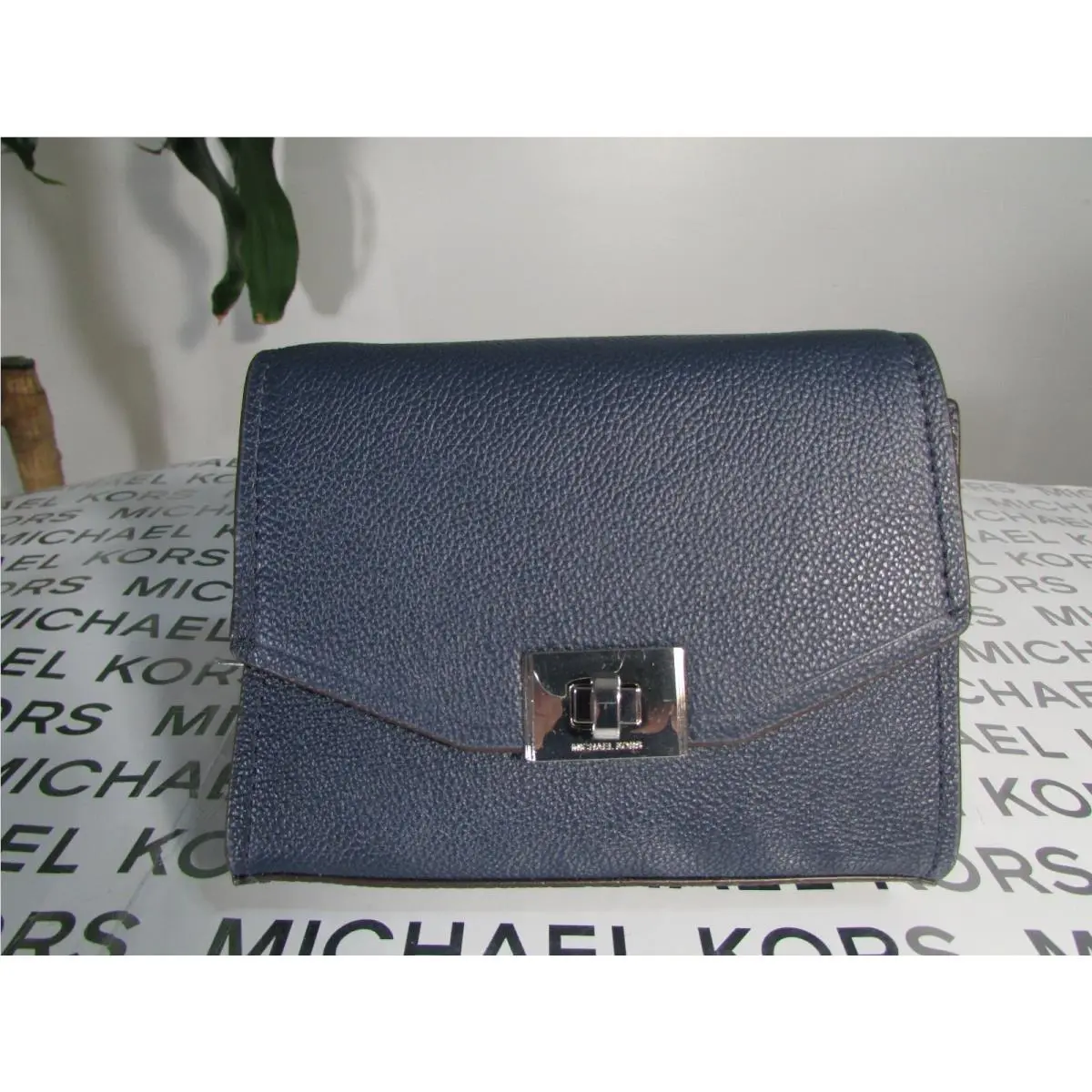 Leather Cassie XS Crossbody Bag Black or Pale Blue / Navy Navy by Michael Kors