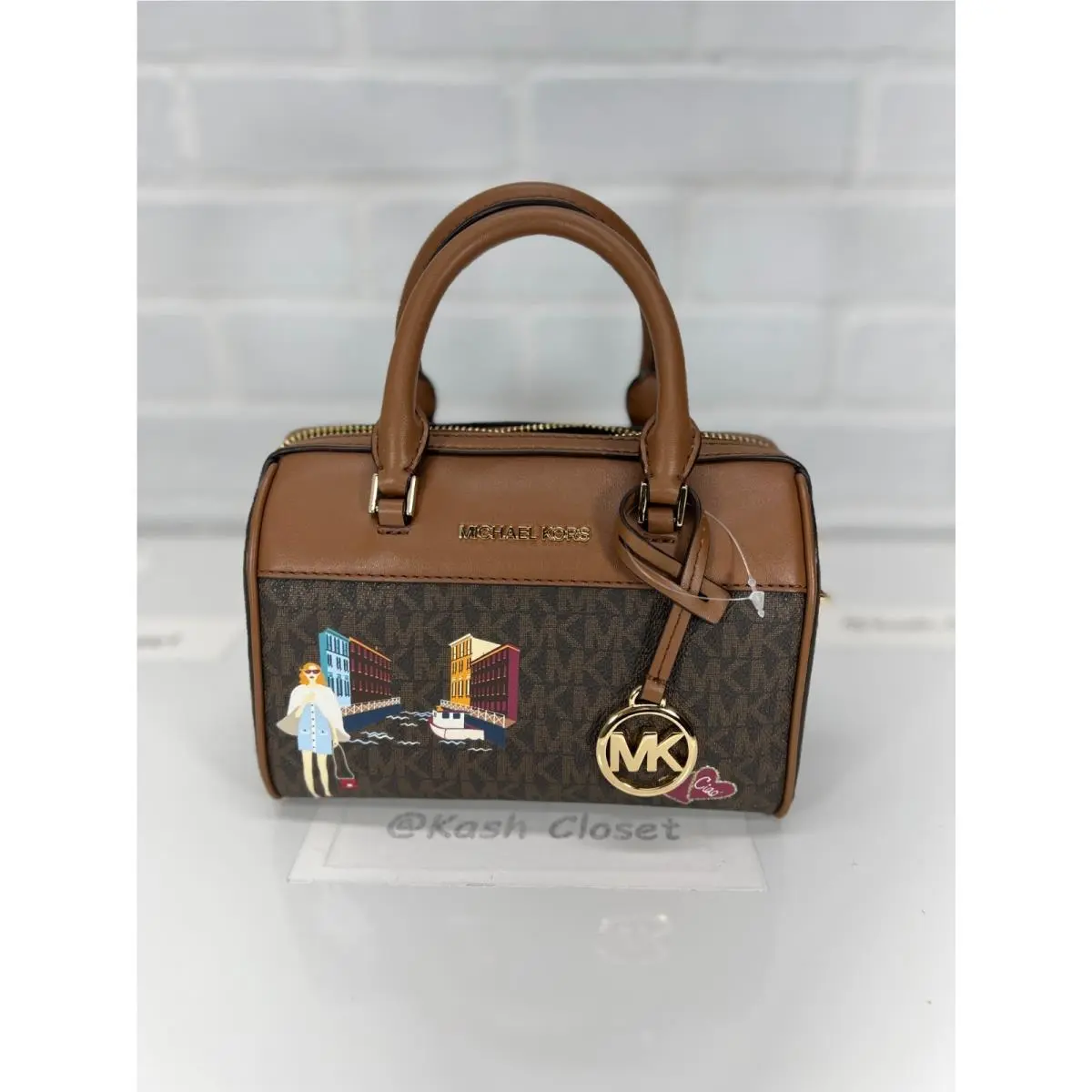 Duffle Crossbody Bag XS Jet Set Girls Travel Handbag Brown by Michael Kors