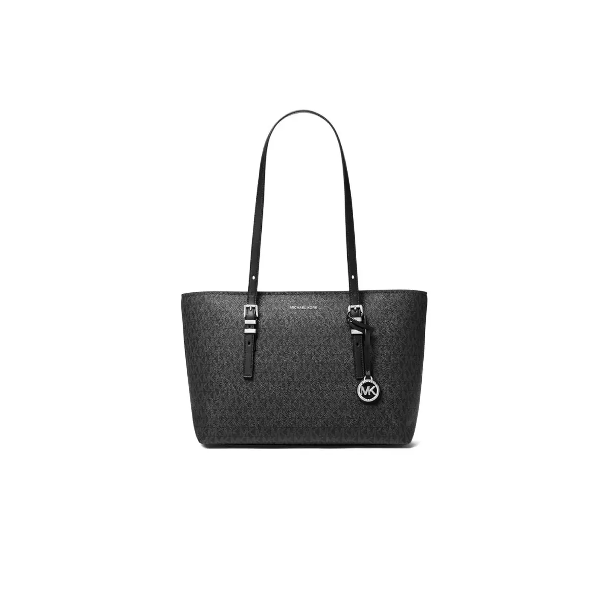 Woman`s Handbags Michael Michael Kors Quinn Md Ew Tz Tote - Black, Exterior: Multicolor