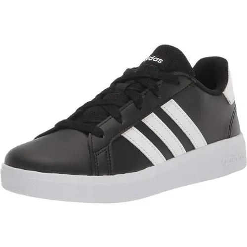 Kids Adidas Grand Court Tennis Athletic Sneaker Shoe GW6503 Black/white
