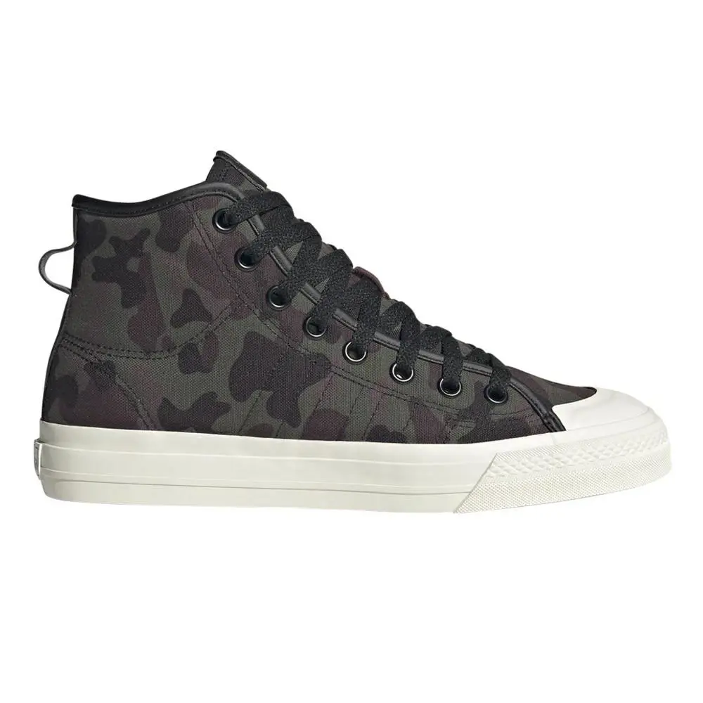 Adidas Nizza Hi RF HQ8536 Sneakers Men`s Green Camo Canvas Lace Up Casual Shoes