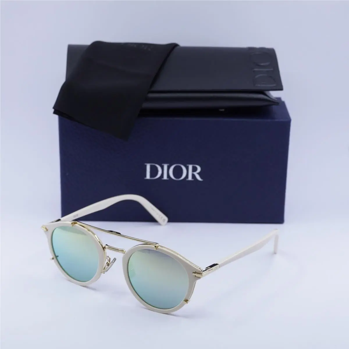 blacksuit R7U 95H6 Ivory/green Mirror 50-23-145 Sunglasses by Dior