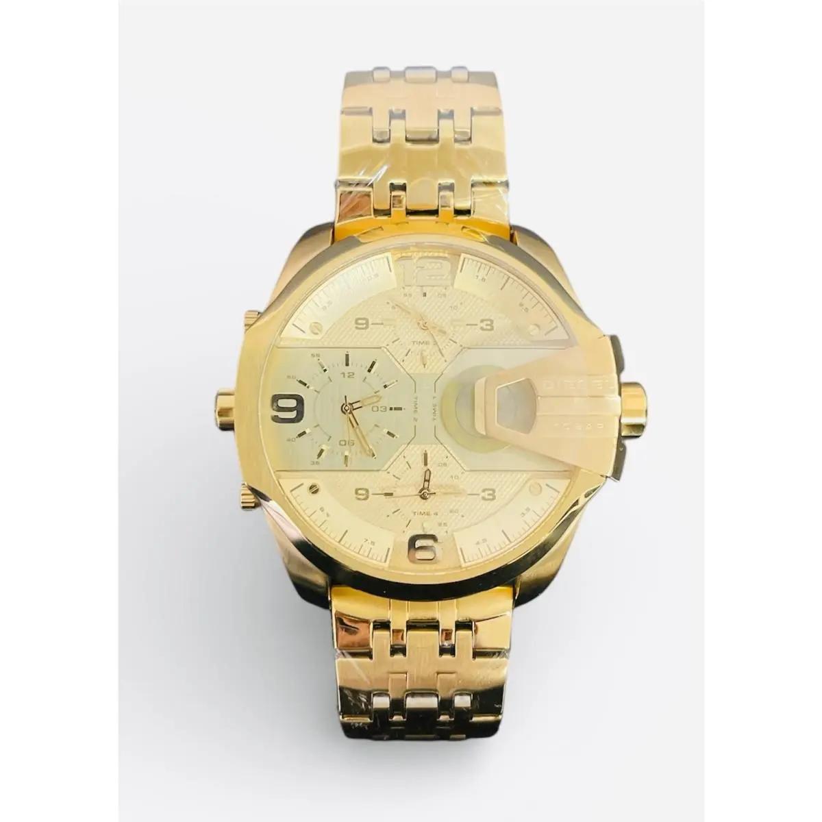 Diesel Men Watch All Gold Stainless Steel Chronograph Uber Chief DZ7447