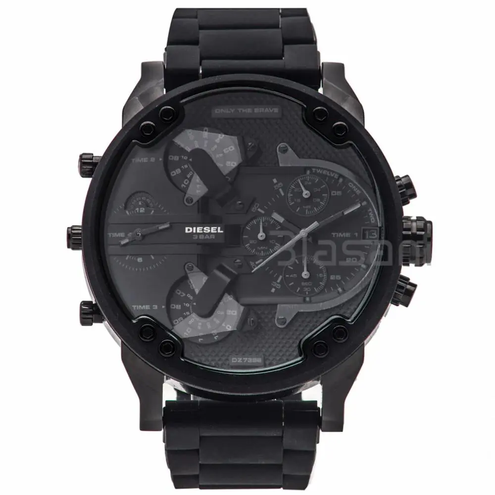 Diesel DZ7396 Mr Daddy 2.0 Chronograph Black Silicone Bracelet Watch 57mm