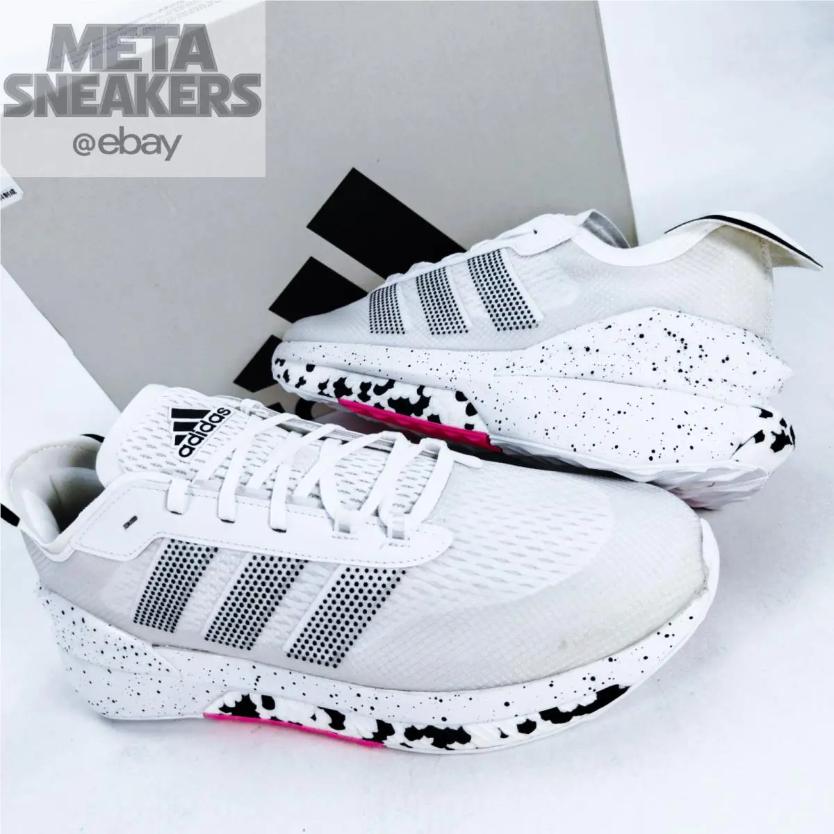 Adidas Avryn US 12.5 Men`s White Black Pink Retro Run Comfort Boost Bounce