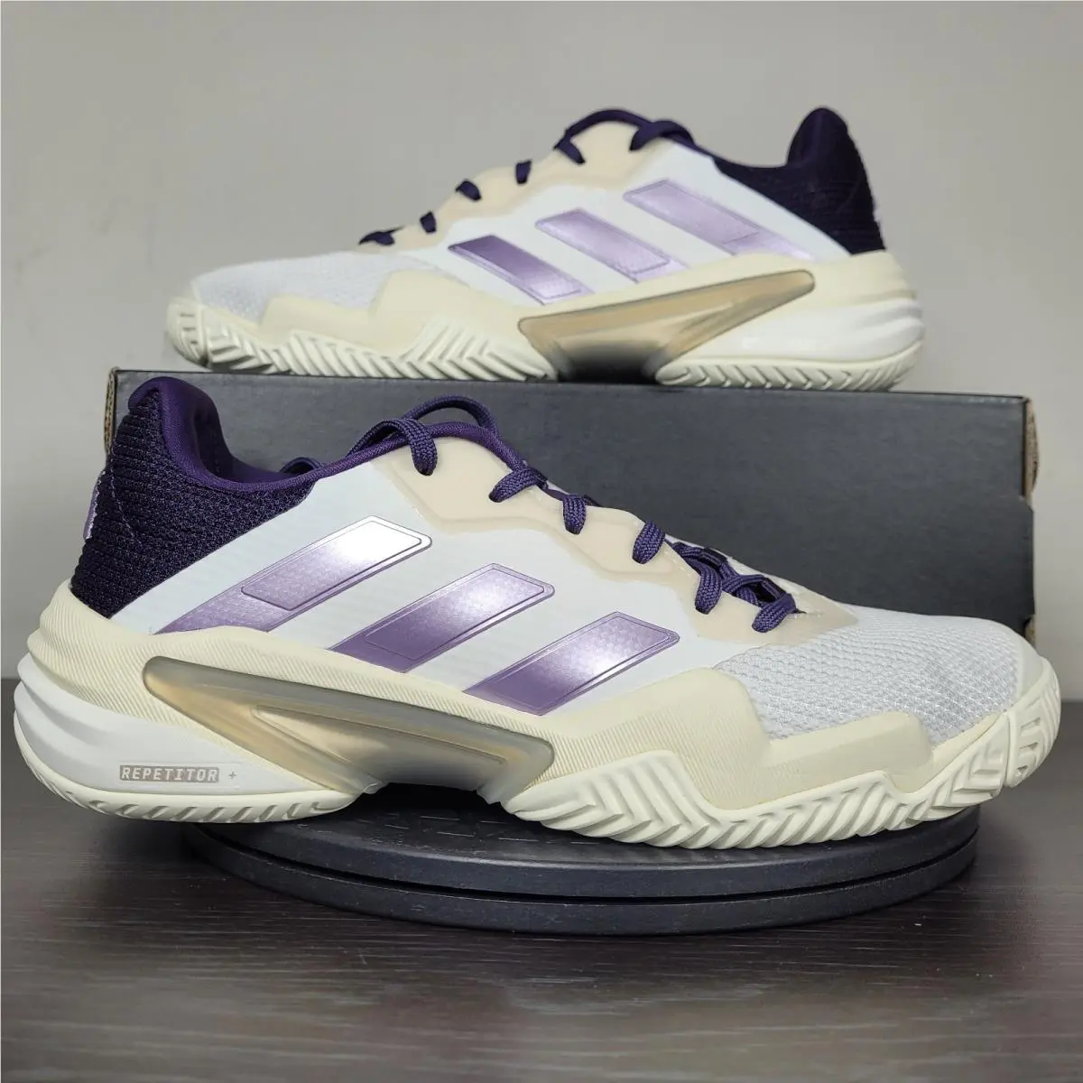 Barricade 13 Sneakers Tennis Court Shoes White Plum JR7814 Women’s Sz 10 by Adidas