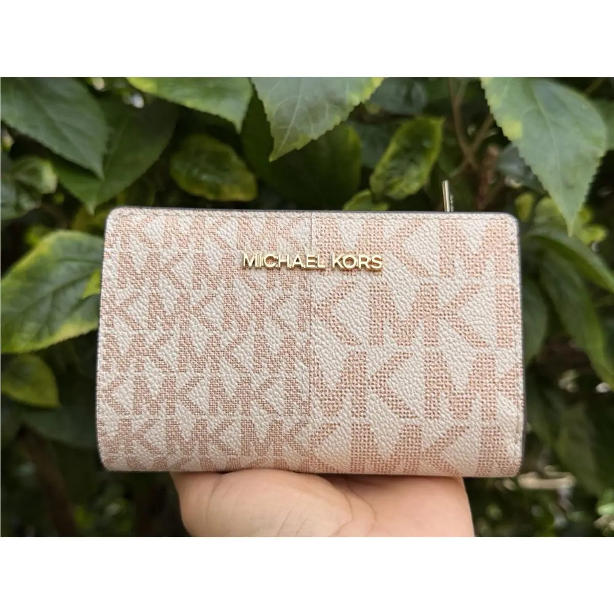Michael Kors Jet Set Travel Medium Bifold Coin Zipper Wallet MK Rose Gold