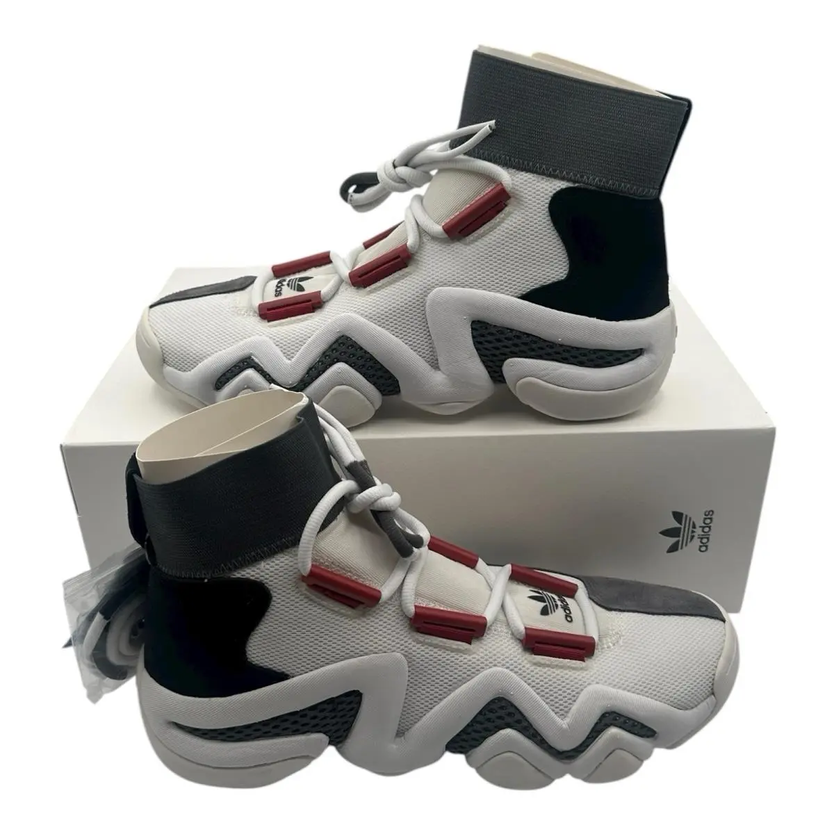 Adidas Crazy 8 AD Shoes Mens Sz 8.5 White Grey Red High Top Sneakers AC7737